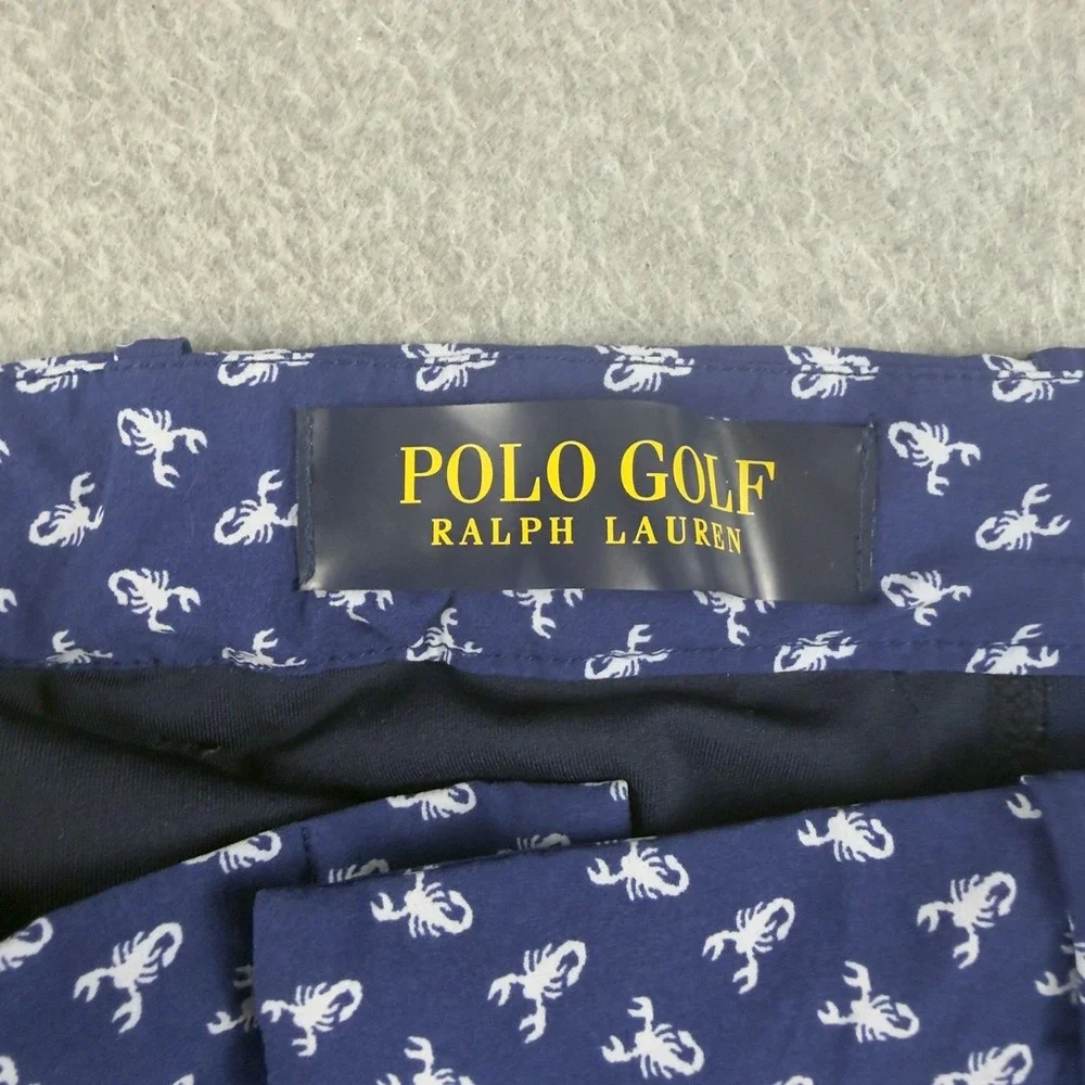 Polo Golf Ralph Lauren Scorpion Print Packable Stretch Golf Shorts Blue 34